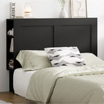 Headboard Bedhead with Storage Shelves Black/White