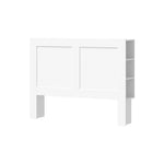 Headboard Bedhead with Storage Shelves Black/White