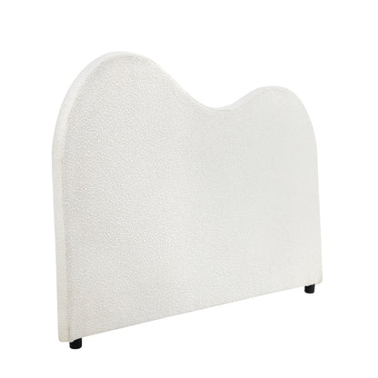 Bed Head Double/King Single/Queen Size Headboard Boucle Fabric White