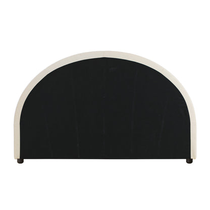 Bed Head Double Size Headboard Fabric Beige