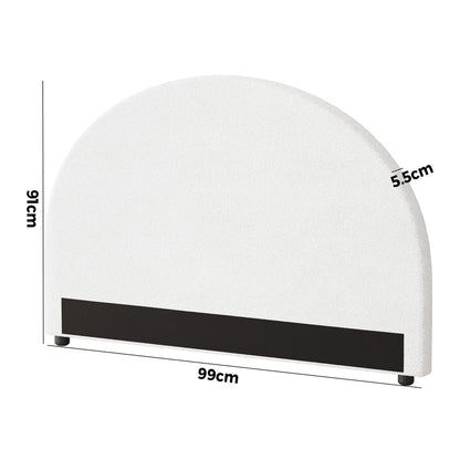 Bed Head Single Size Headboard Boucle White