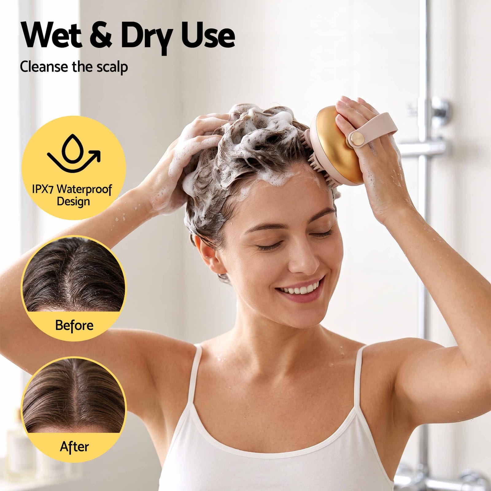 Scalp Massager Rechargeable Waterproof IPX7 | HomeAndLiving - 8