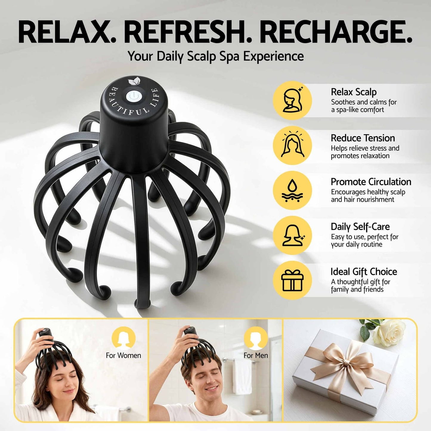 Electric Scalp Head Massager 3 Modes | HomeAndLiving - 9