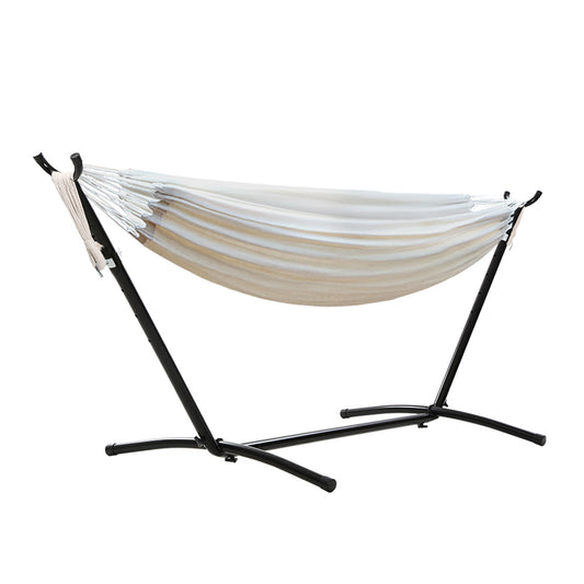Hammock Bed Camping Chair Outdoor Lounge Single Cotton With Stand