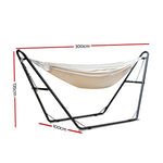 Hammock Bed with Steel Frame Stand - Cream