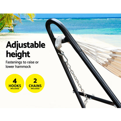 Hammock Bed with Steel Frame Stand - Cream