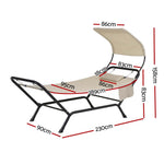 Hammock Bed w/ Stand Sun Lounge Chair Beige