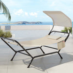 Hammock Bed w/ Stand Sun Lounge Chair Beige