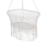 Hammock Chair Cotton Swing Chair Outdoor Indoor Cream
