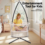 Hammock Chair Cotton Swing Chair Outdoor Indoor Cream