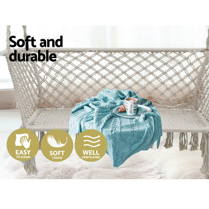 Hammock Chair Outdoor Portable Camping Hammocks 2 Person Cream