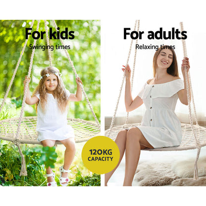 Hammock Chair Outdoor Tree Swing Nest Web Hanging Seat 100Cm