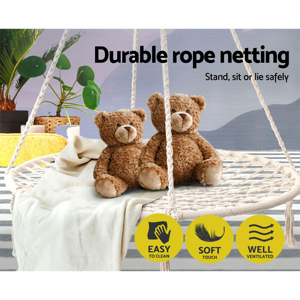 Hammock Chair Outdoor Tree Swing Nest Web Hanging Seat 100Cm