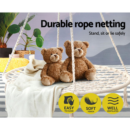 Hammock Chair Outdoor Tree Swing Nest Web Hanging Seat 100Cm