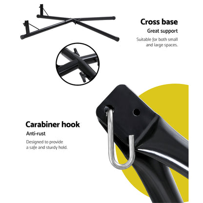 Hammock Chair Nest Web Outdoor Swing With Steel Stand 100Cm