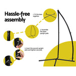 Hammock Chair Nest Web Outdoor Swing With Steel Stand 100Cm