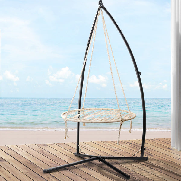  Hammock Chair Nest Web Outdoor Swing With Steel Stand 100Cm