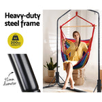 Outdoor Hammock Chair With Stand Swing Hanging Hammock Pillow Rainbow