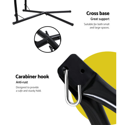 Hammock Chair Outdoor Camping Hanging With Steel Stand Rainbow