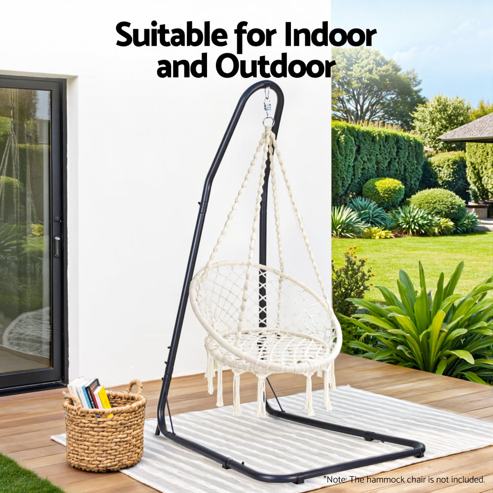 Hammock Chair Stand Heavy Duty Steel Frame Black