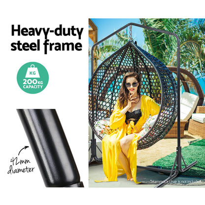 Hammock Chair Steel Stand 2 Person Double Outdoor Heavy Duty 200Kg
