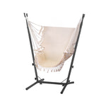 Hammock Chair Outdoor Camping Hanging With Stand Cream/Grey