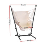 Hammock Chair Outdoor Camping Hanging With Stand Cream/Grey