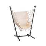 Hammock Chair Outdoor Camping Hanging With Stand Cream/Grey