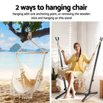 Hammock Chair Outdoor Camping Hanging With Stand Cream/Grey