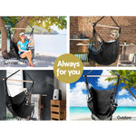 Hanging Hammock Chair Outdoor Swing Hammocks Tassel Grey