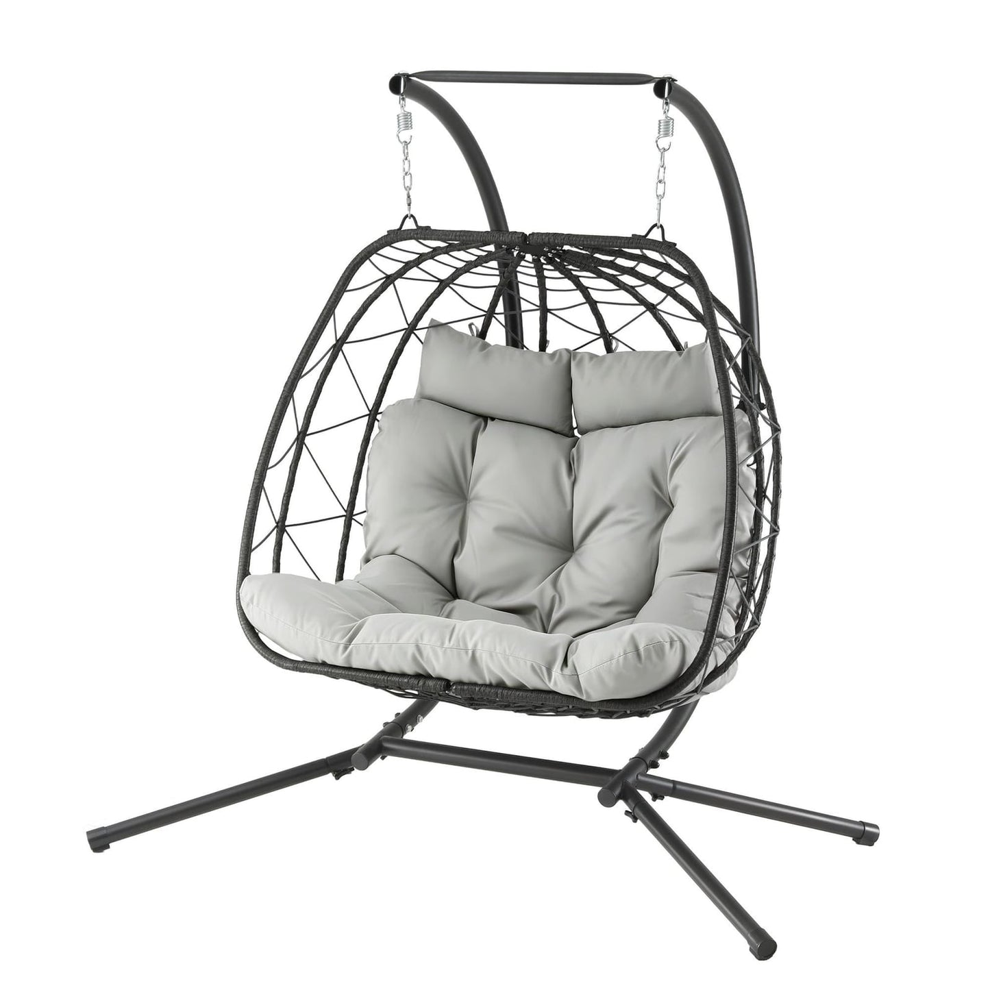 Outdoor Swing Chair 2 Seater Grey 175x130x190cm