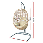 Outdoor Egg Swing Chair Wicker Rattan Furniture Pod Stand Cushion Yellow