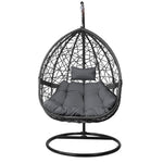 Stylish Grey Wicker Egg Swing Chair with Cushion