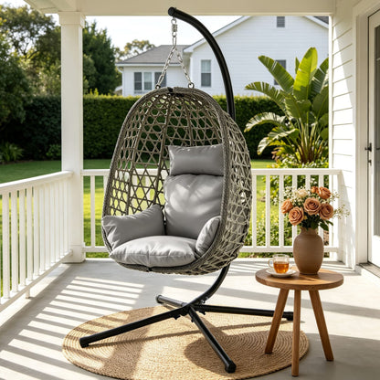 Outdoor Swing Chair Grey 102x192cm