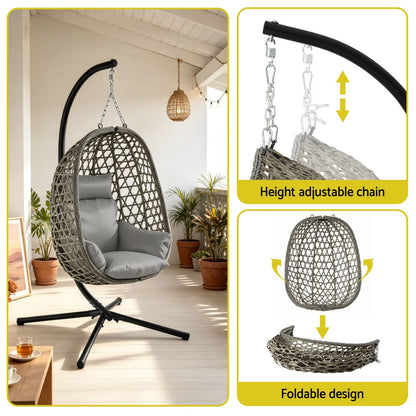 Outdoor Swing Chair Grey 102x192cm