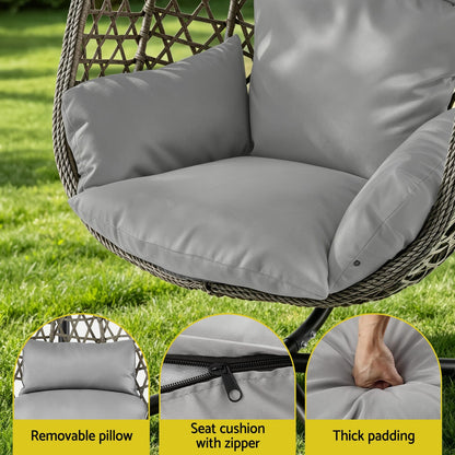Outdoor Swing Chair Grey 102x192cm