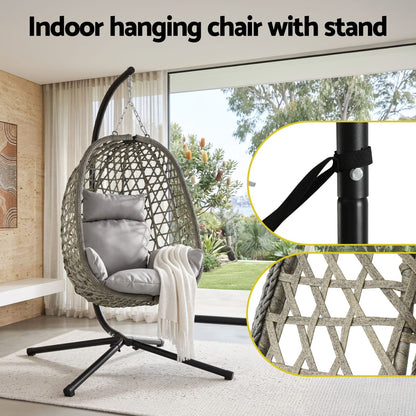 Outdoor Swing Chair Grey 102x192cm