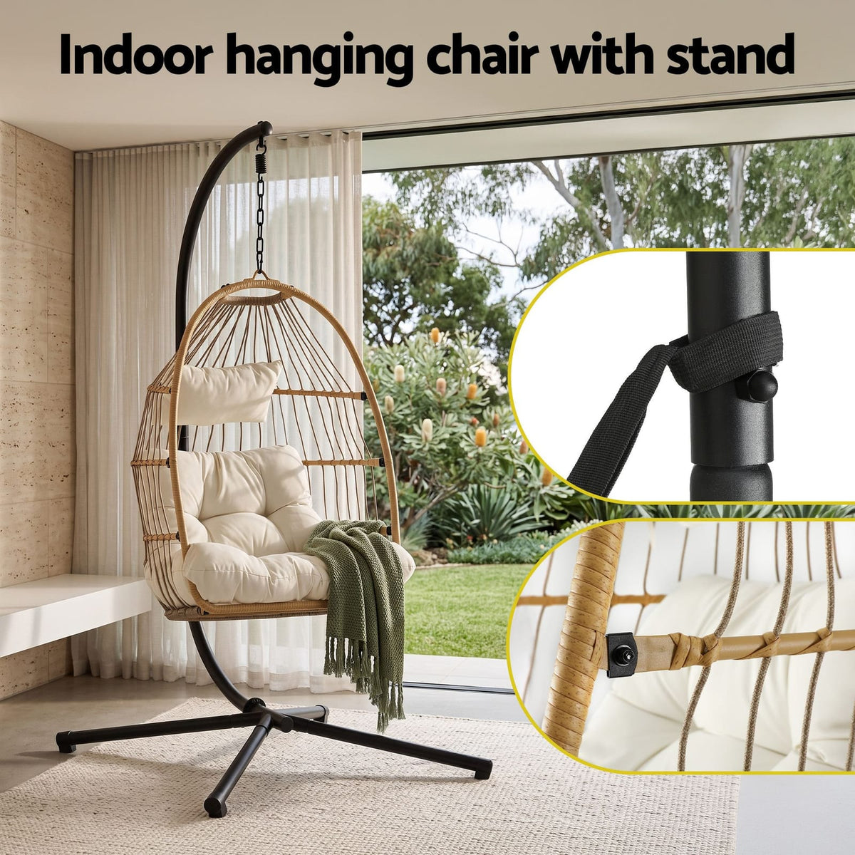Foldable Outdoor Swing Chair 102x192cm