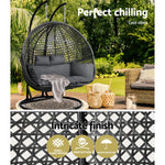 Outdoor Double Hanging Swing Chair - Black