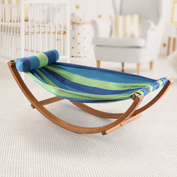 Kids Timber Hammock Bed Swing - Blue