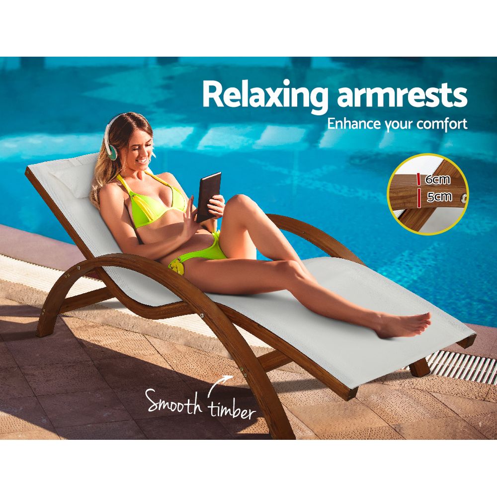 Outdoor Wooden Sun Lounge
