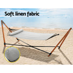 Hammock Bed Outdoor Camping Timber Hammock With Stand Grey