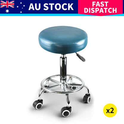 Contemporary 4x Barstool Swivel Salon Hairdressing  Wood Finish