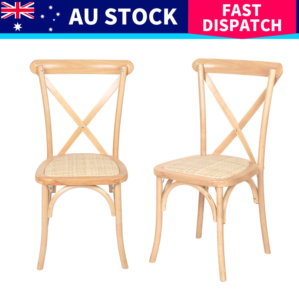 Stylish 6X Dining Chairs Cross Back Chair  Easy Assembly Classic