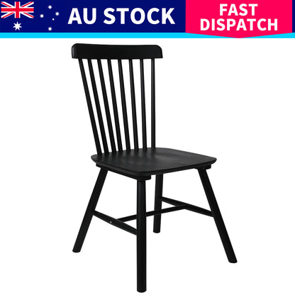 Ergonomic 4x Dining Chairs Kitchen Winsor Black  High Back Support