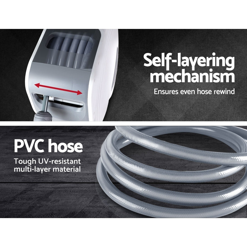 Air Hose Reel 20M Retractable Rewind Swivel Wall Mount Compressor Garage