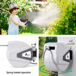 30M Water Hose Reel Retractable Auto Rewind Wall Mount Garden Spray Gun