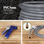 30M Water Hose Reel Retractable Auto Rewind Wall Mount Garden Spray Gun