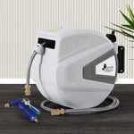 30M Water Hose Reel Retractable Auto Rewind Wall Mount Garden Spray Gun