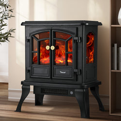 Vevare Electric Fireplace Heater Freestanding 3D Flame Effect 2000W